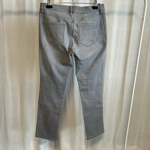 LOFT Modern Straight Mid-Rise Light Grey Denim Jeans, Size 29 - Picture 4 of 9